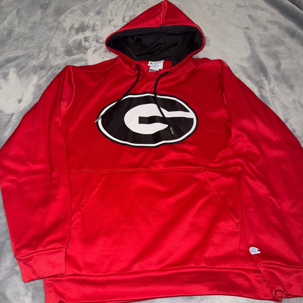 Champion Georgia Bulldogs Red Hoodie Men’s Medium Big G Logo Pullover